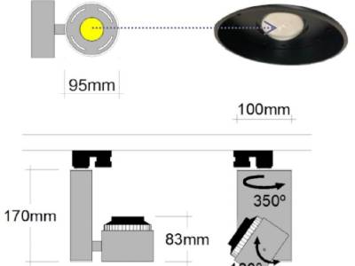 Nuevo proyector LED vertical con adaptador universal a carril trifásico - Foto nº 3